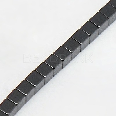 Electroplate Non-magnetic Synthetic Hematite Beads Strands G-J170A-3x3mm-03-1