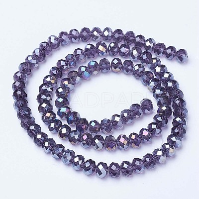 Electroplate Glass Beads Strands EGLA-A034-T6mm-B13-1