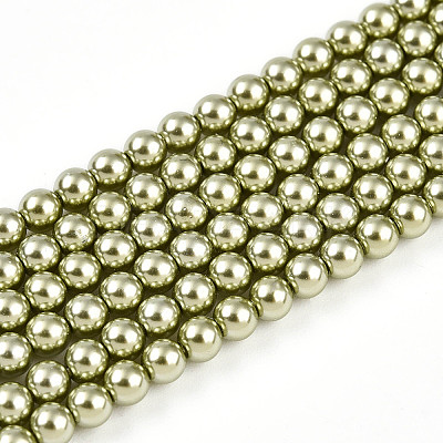 Baking Paint Pearlized Glass Pearl Bead Strands HY-N002-3mm-A07-1
