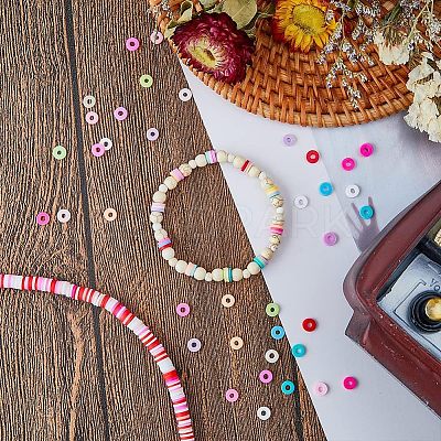 12 Strands 6 Colors Handmade Polymer Clay Beads Strands CLAY-HY0001-01-1