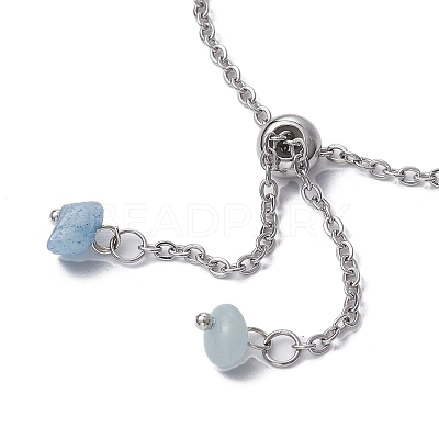 Adjustable 304 Stainless Steel Hollow Turtle Slider Bracelet BJEW-JB09812-02-1