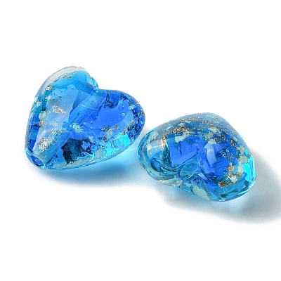 Luminous Handmade Gold Sand Lampwork Beads FOIL-B001-03-1