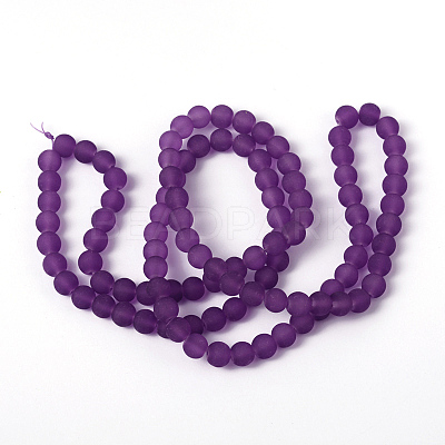 Baking Paint Transparent Glass Bead Strands X-GLAA-S031-8mm-36-1