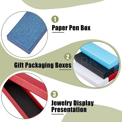 12Pcs 6 Colors Rectangle Cardboard Box CON-DC0001-02-1