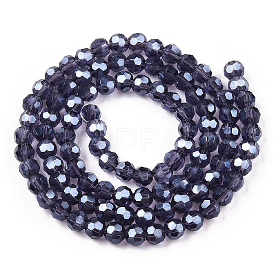 Electroplate Glass Bead Strands EGLA-R015-4mm-27-1