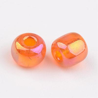 Transparent Rainbow Colours Round Glass Seed Beads X-SEED-A007-4mm-169-1