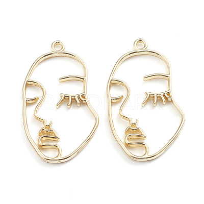 Alloy Open Back Bezel Pendants X-PALLOY-I197-12G-1