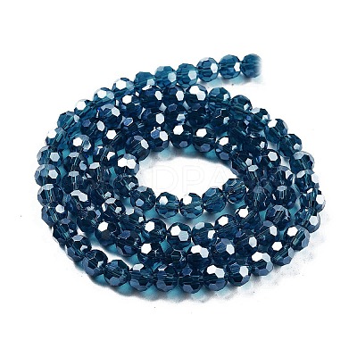 Electroplate Transparent Glass Beads Strands X-EGLA-A035-T6mm-A12-1
