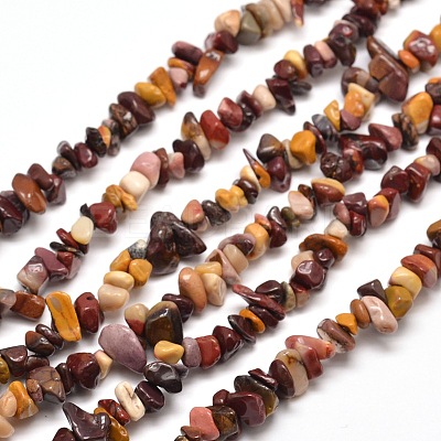 Natural Mookaite Chip Bead Strands G-M205-39-1