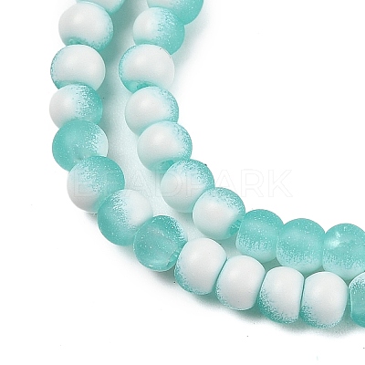 Frosted Crackle Glass Beads Strands GLAA-U001-4mm-M-1