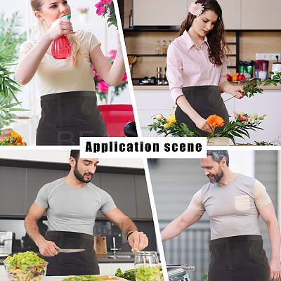 Polyester Waiter Aprons with 3 Pockets AJEW-WH20064-38-1