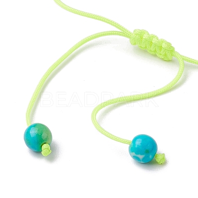 Synthetic Ocean White Jade Braided Beaded Bracelets BJEW-JB11016-03-1