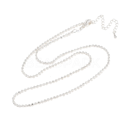 2MM Brass Ball Chain Necklaces for Men Women NJEW-L012-04S-1