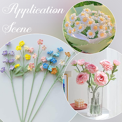 100Pcs Iron Stalk Flower Rod AJEW-SP0003-73B-1