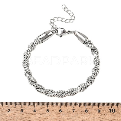 6MM 304 Stainless Steel Round Rope Chain Bracelets SA-CBA2696-25P-1