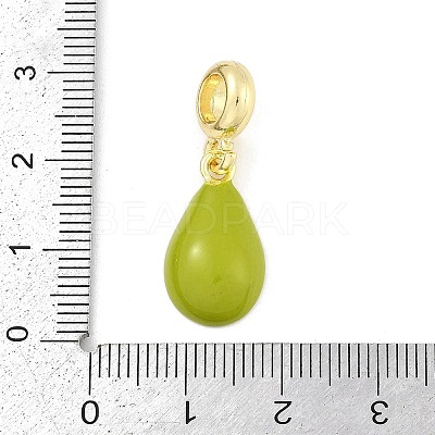 Brass Enamel Fruit European Dangle Charms X-KK-Z090-08G-09-1