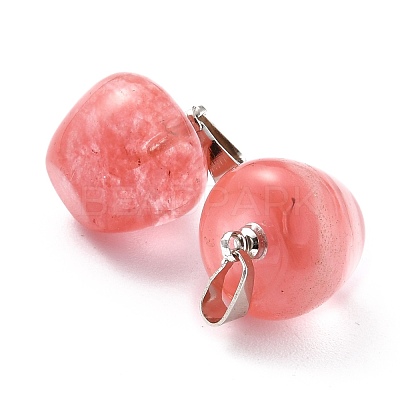 Cherry Quartz Glass Pendants G-Z022-01H-1