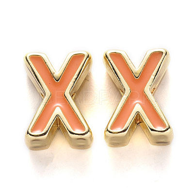 Rack Plating Alloy Enamel Beads X-ENAM-S122-033X-NR-1