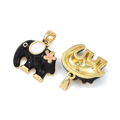 Brass Enamel Pendants KK-T001-04G-D-1