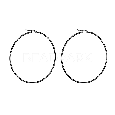 304 Stainless Steel Big Hoop Earrings EJEW-F105-02B-1