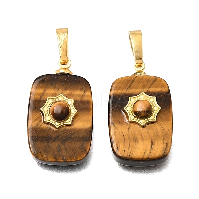 Natural Tiger Eye Pendants G-T151-02H-1