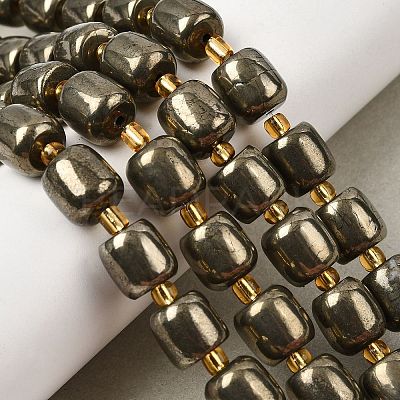 Natural Pyrite Beads Strands G-Z131-D01-03-1