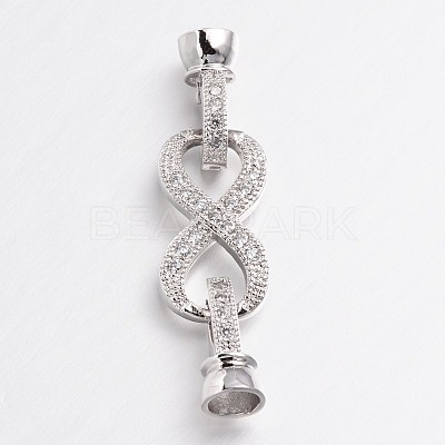 Infinity Brass Micro Pave Cubic Zirconia Fold Over Clasps ZIRC-L036-02P-FF-1