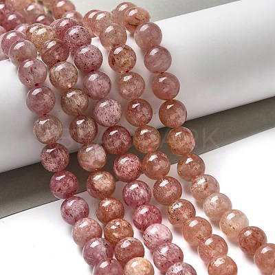 Natural Strawberry Quartz Beads Strands G-L595-C03-03-1