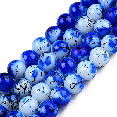 Drawbench & Baking Paint Glass Beads Strands GLAA-S176-17-1