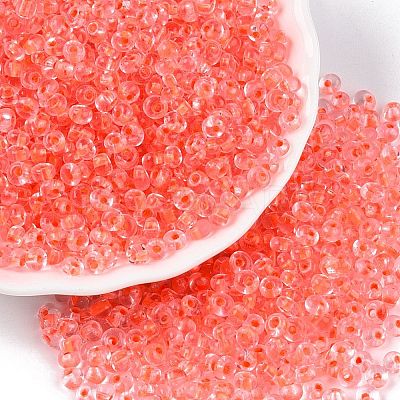6/0 Inside Colours Transparent Glass Seed Beads SEED-T007-07H-1