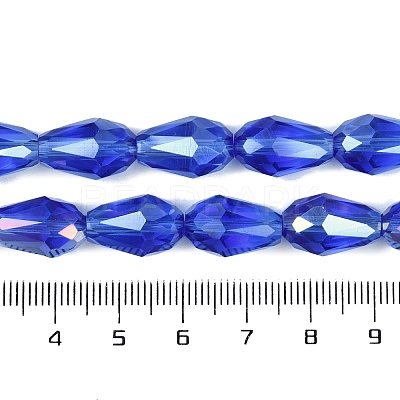 Transparent Electroplate Glass Beads Strands EGLA-N013-T8mm-B11-1