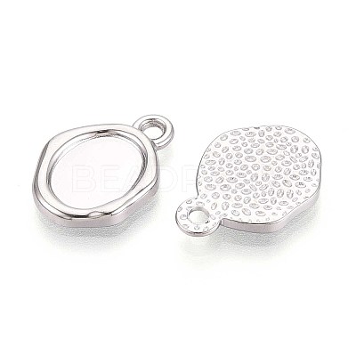 304 Stainless Steel Pendant Cabochon Settings STAS-T067-11P-1
