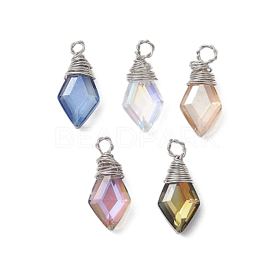 Copper Wired Glass Pendants PALLOY-JF02621-01-1