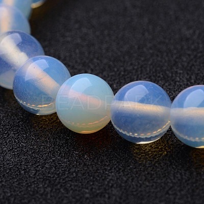 Opal Round Beaded Stretch Bracelets BJEW-F203-01-1