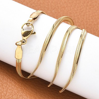 Ion Plating(IP) 304 Stainless Steel Snake Chains Necklaces X-NJEW-O058-25G-1