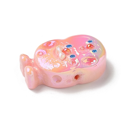 Electroplate Number Theme Resin Beads RESI-Q015-01I-1