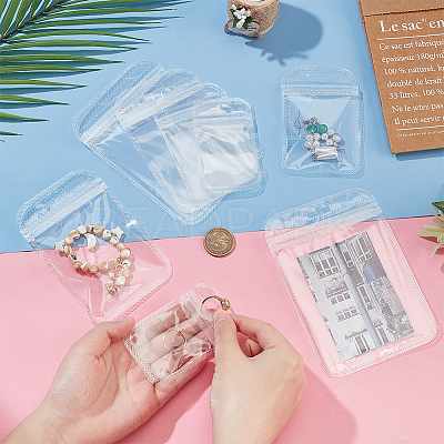 160Pcs 4 Styles Transparent Plastic Resealable Packaging Bags OPP-BC0001-12-1