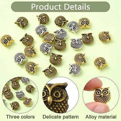 24Pcs 3 Colors Tibetan Style Alloy Beads FIND-YW0006-17-1
