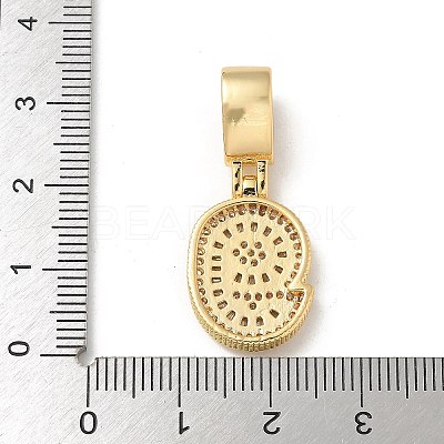 Brass Clear Cubic Zirconia European Dangle Charms LS-KK-R003-01G-09-1