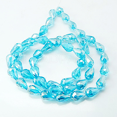 Electroplate Glass Beads Strands EGLA-D015-15x10mm-M-1
