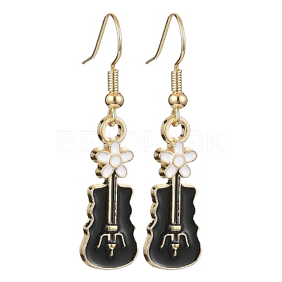 Golden Alloy Enamel Dangle Earrings for Women X-EJEW-JE05657-1