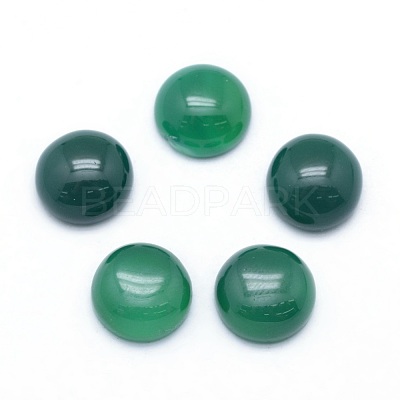 Natural Dyed & Heated Green Onyx Agate Cabochons X-G-P393-R43-10mm-1