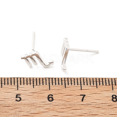 925 Sterling Silver Stud Earrings EJEW-K303-01S-08-1