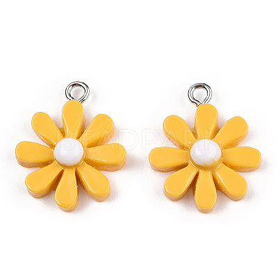 Opaque Resin Pendants RESI-WH0037-01C-1
