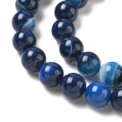 Natural Banded Agate Beads Strands G-I392-A01-10mm-1