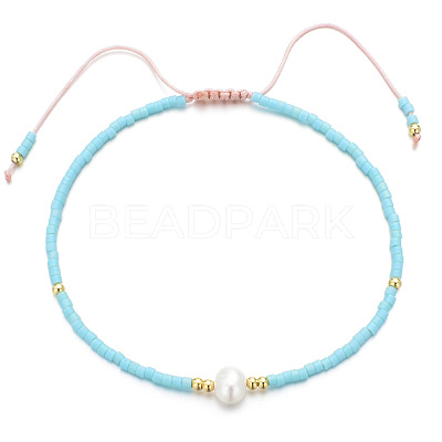 Adjustable Glass Seed Bead Braided Bead Bracelets for Women VT9382-16-1