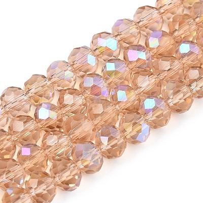Electroplate Glass Beads Strands EGLA-A044-T6mm-L20-1
