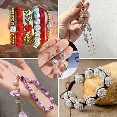 30Pcs Pave Disco Ball Beads RB-TA0001-26C-1
