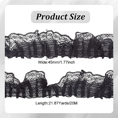 20M Polyester Pleated Lace Trim OCOR-HY0001-20B-1