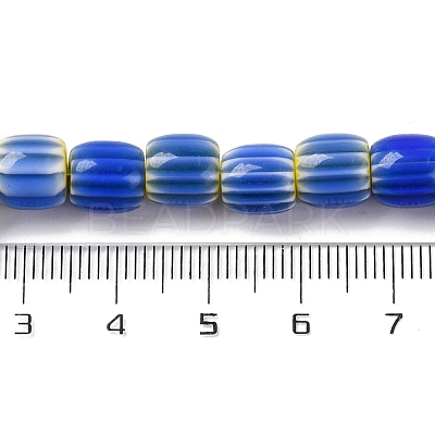 Handmade Lampwork Chevron Beads Strands LAMP-K041-01B-15-1